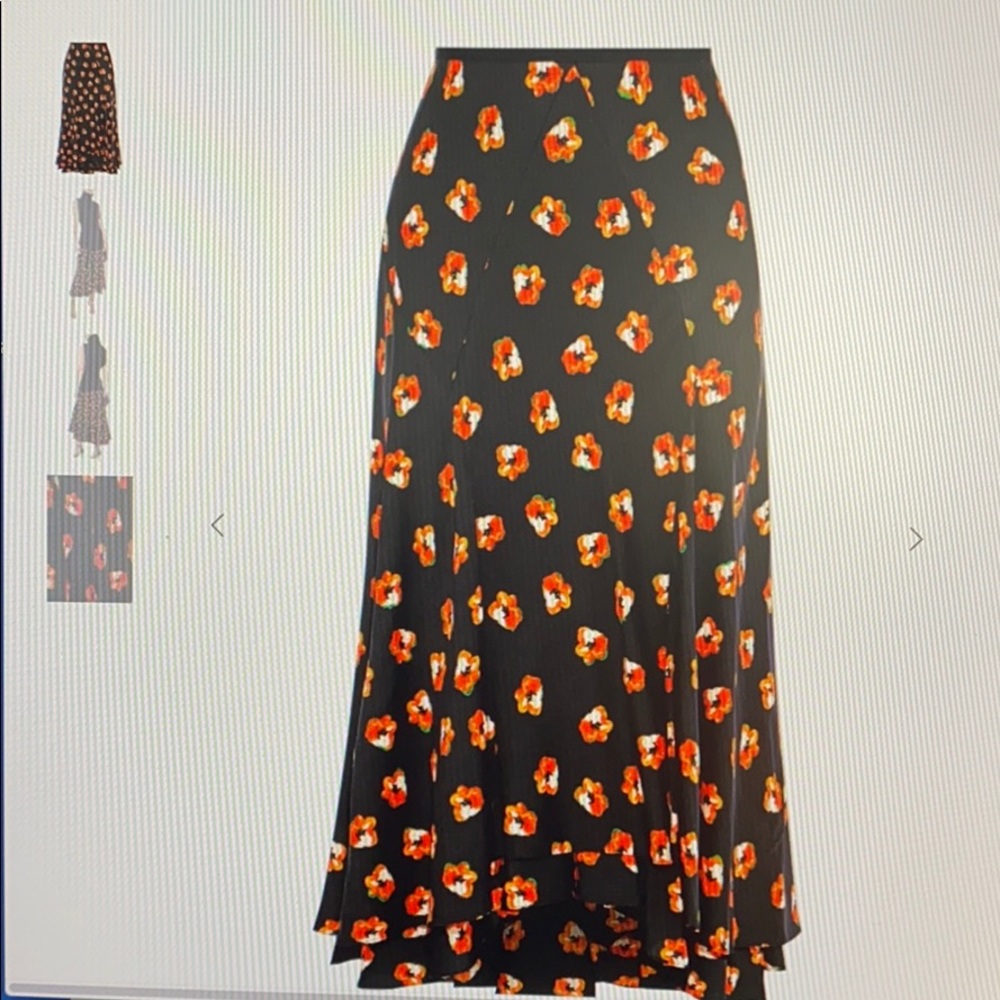 DVF layered floral-print silk blend midi skirt